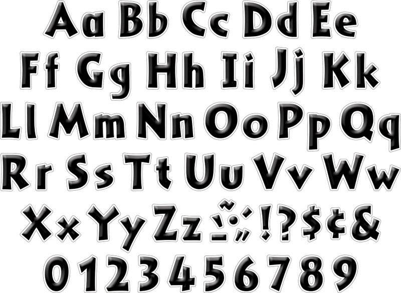 BARKER CREEK 4" Letter Pop-Outs 2 Pack, Black Tie Affair, Jazz Up Your Bulletin Boards with These Colorful Letters, 510 Upper and Lowercase Letters, Numbers & Punctuation Marks, 4" (3637) - Image 1